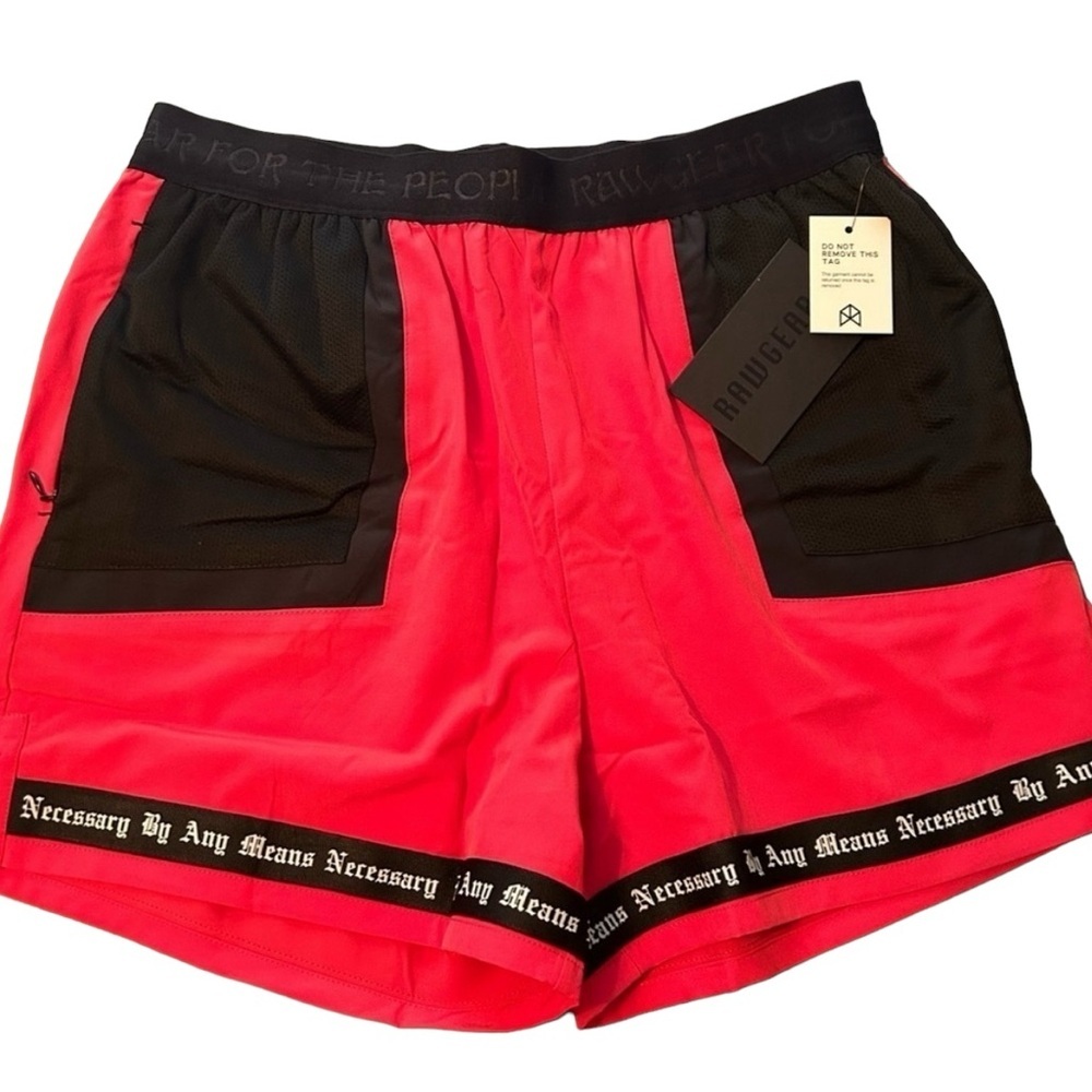 New With Tags RawGear Men’s “For The‎ People” Red Shorts Size Small